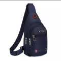 Men's Nylon Summer Casual Side Bag for Men - Crossbody Sling Messenger with 3 Zippers. 