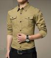 Xeesh Collection Khaki Double Pocket Style Shirt For Men EC-126(A). 