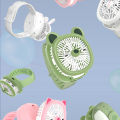 Watch Fan Cartoon with Wrist Strap Rechargeable 3 Levels Adjustable Handheld Fan for Travel. 