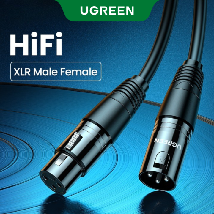 UGREEN XLR Cable Microphone XLR Male to Female Extension Cable XLR Jack Extender Cord for PA System Studio Recorder Amplifier Mixer Speaker System Professional Recording Playing Live
