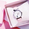 【Happy LifeStore
】You Kids Watches Students Children Pink Watch Girls Leather Child Hours Black Cat Wristwatch Girl Gift Without Boxes. 