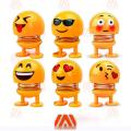Cute Emoji Spring Shaking Head Dolls Toy Funny Expression Bounce Toy for Car Dashboard & Home Decor Large 7/cm  (Plastic, Yellow). 