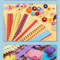 DIY Creative Flowers Shape Paper Strips - 8 Pieces. 