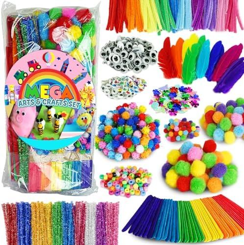 funzbo arts and crafts supplies jar for kids - craft art supply kit