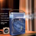 Portable Air Conditioner Fan Big Size | 3-in-1 Mini Air Cooler with Ice & Humidifier | USB Electric Fan with Water Mist | LED Lights | Adjustable Wind Speed | Small Desktop Cooling Fan for Room, Office & Home | 10inches. 