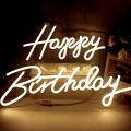 Happy Birthday Warm White Color | Neon Sign Light For Decor Your Home Room Decor Neon Light Customize Neon Lights for For Home. WN-011. 