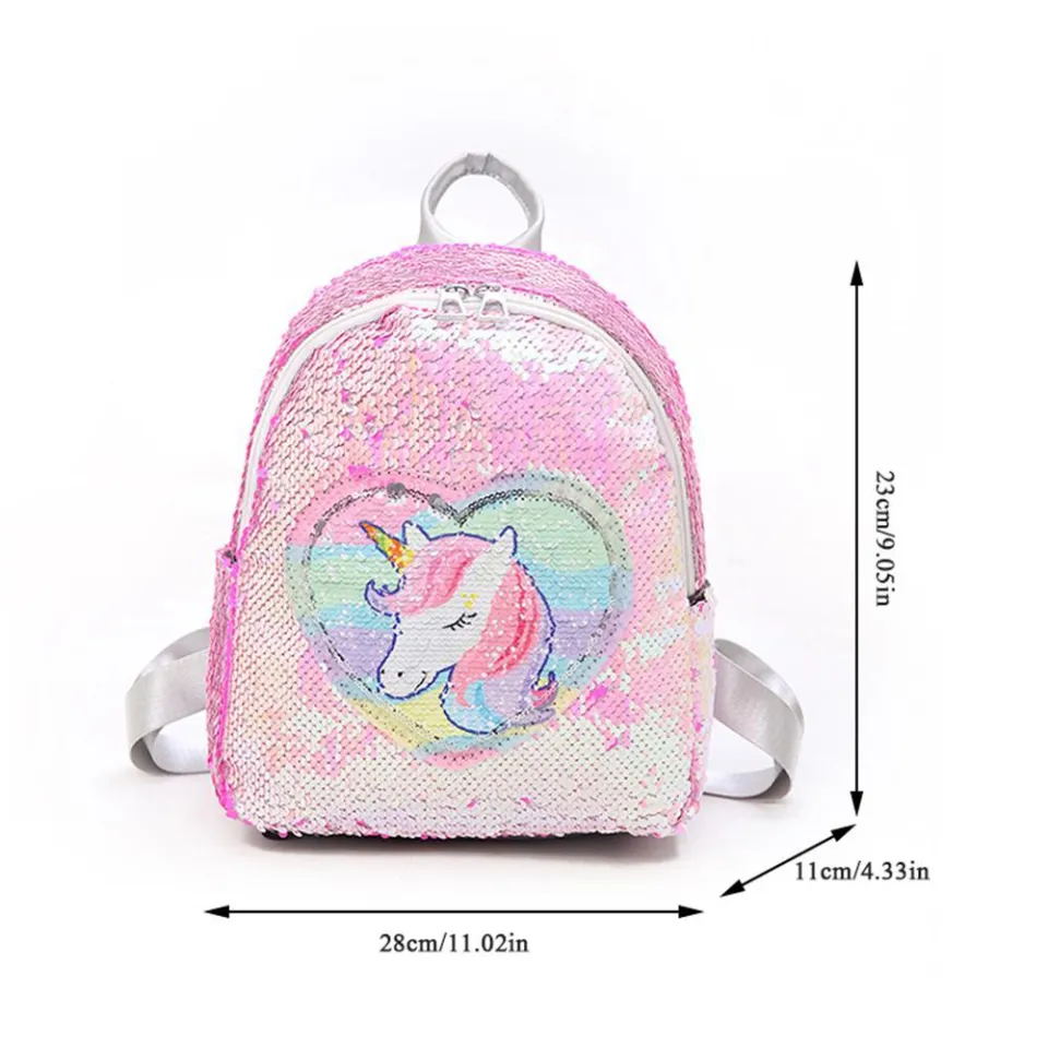 Topsky Sequin Unicorn Backpack Shiny Children s Backpack Glitter Backpack School Bag for Girls Glitter Bling Rucksack for School Girls Shiny Casual Daypack Daraz.pk