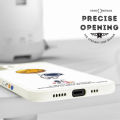 Hontinga for Infinix Note 10 Pro / Note 10 Pro NFC Back Cover Cartoon Moon Astronaut Side Design Case Square Edge Liquid Silicone Phone Case. 