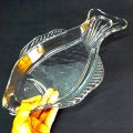 Fish Shaped Glass Serving Dish/ Food Tray/ Food Platter. 