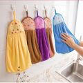 Soft Plush Hanging Towel - Absorbent Hand Towel for Bath, Kitchen, and Bathroom - Random Color. 