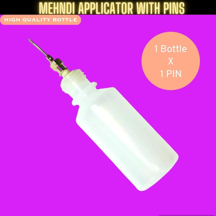 mehndi injection pen Applicator Bottle with Pin, Create Amazing Henna Designs by Henna Applicator Bottle