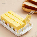 Techmanistan Buter Cutting Storage Box With Lid Buter Dish with Slicer for Easy Cutting, Cheese Buter Organizer Dispenser. 