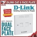 Dlink RJ45 Cat6 Dual Faceplate For Cat6 I/O Keystone Jacks- White. 