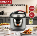 sokany 2401 High Quality Household Electric Pressure Cooker Stainless Steel Multi 6L Capacity Pressure Pot Cookers. 