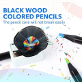 Wooden Rainbow Colored Pencils, 7 Color In 1 Rainbow Pencils, For Sketching, (12). 