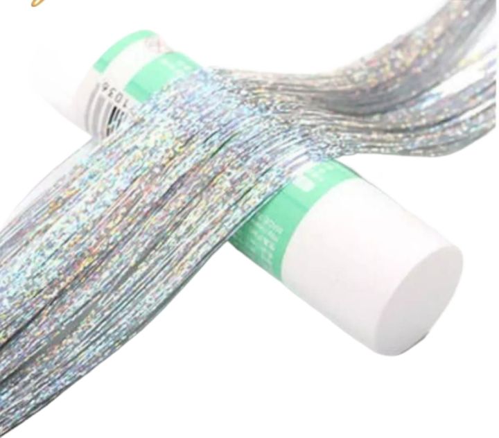 Sparkle Hair Tensils Rainbow Colored 93cm Hair Laser False Hair Extensions Decor Glitter Strings For Girls