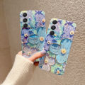 For Samsung Galaxy A25 5G Case Soft Blue-Ray Oil Painting Flowers Silicone Cases for Samsung Galaxy A25 Back Cover. 