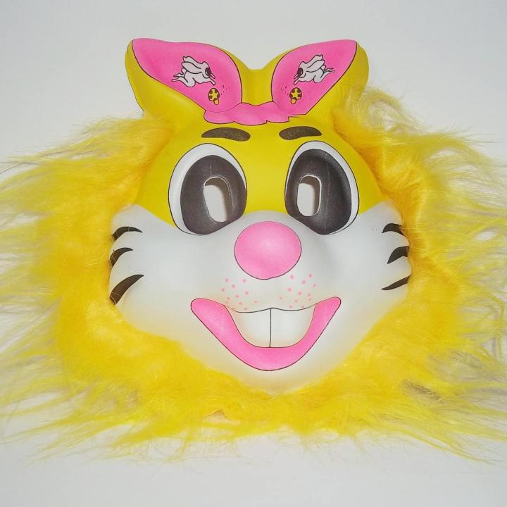 Rabbit Cartoon Face Mask for Kids Adults Cosplay Eva Foam Animal Face Cut Holi Mask for Boys and Girls