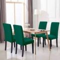 Dining Chair Cover Set of 4 Pc , 6 Pc and 8 Pc Elastic Fitted Solid Color Cover Comfortable Chair Cover For Dining Room. 
