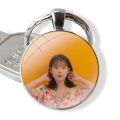 Cartoon Design Fashion Creative Kpop IU Girls Glass Cabochon Keychain Pendant Car Key Chains Handmade. 