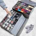 24 Grid Underwear Socks Storage Organizer with Lids Foldable Closet Drawer Divider - PFM. 