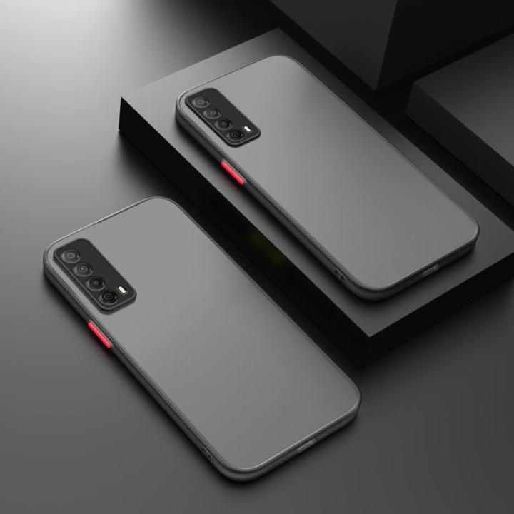 For Huawei Y7A Back Cover [Camera Lens Protection] Luxury Translucent Matte Protective Case Soft Silicone Bumper Shockproof Mobile Phone Cases