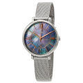 Fossil Jacqueline Silver Mesh Bracelet Mother of pearl Dial Quartz Watch for Ladies - ES4322. 
