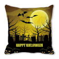 Happy Halloween Watercolor Castle Devil Crypto Peach Skin Home Decor Sofa Cushion Cover Throw Pillow ZT374. 