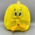 Yellow Color Tweety Bird Plush Backpacks School Bag Stuffed Cartoon Character Bag for Children. 