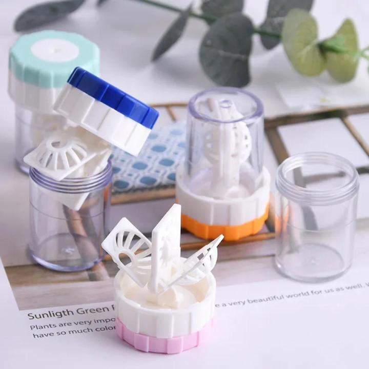 Contact Lens Cleaner Case Manual Rotary Lens | Cleaner Travel Plastic Container Storage Soaking Box | Contact Lens Washer