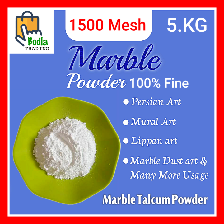 Extra Fine Marble Powder 1500 Mesh Pure White for Art & Crafts (Pack of 5KG)