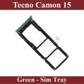 Tecno Camon 15 SIM Tray Sim Jacket Sim Slot Sim Door For Tecno Camon 15 - Green. 