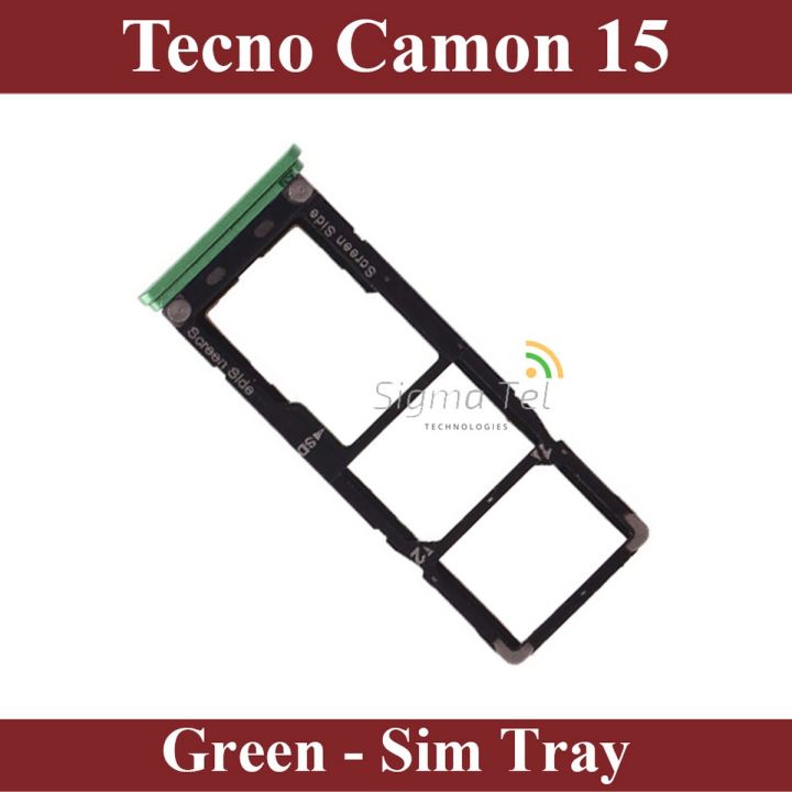 Tecno Camon 15 SIM Tray Sim Jacket Sim Slot Sim Door For Tecno Camon 15 - Green