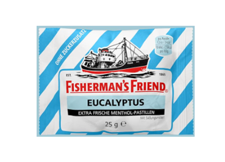 Fisherman's Friend Eucalyptus, Sugar-Free & Vegan, Sweets for Fresh Breath 25 GM