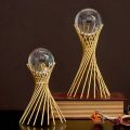 Modern Arts Crystal Nest Tower | Clear Crystal Ball with Metal Stand, Metal Crystal Ball Ornaments, with Gilded Metal Stand Home Ornament, for Home Office Decor, Wedding Gift | Metal Crystal Ball Ornament Nordic Style Wrought Iron Clear Ball Sculptures. 