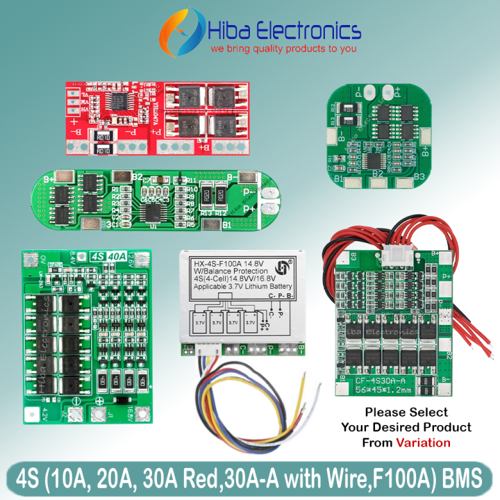 4S- 10A ,20A ,30A Red ,30A (with Wire) ,40A ,F100A (with Wire) BMS (battery management system) Module 18650 Battery Charge Protection Circuit 4s battery balancer BMS Module