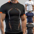 5XL Multicolor Quick Dry Short Sleeve Sport T Shirt Men Running Fitness Shirt Training Exercise Clothes Gym Sport Shirt Tops. 