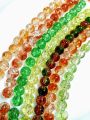 50pcs Glass Crackle Beads – 70 Plus Colors of 8mm Round Shape Beads – Superior Eye-Catching Glitter Shine Multicolor Mix for Jewelry Making. 