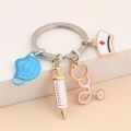 Doctor Nurse Keychain Men Women Stethoscope Syringe Medical Symbol Pendant With Key Ring For Medical Student Souvenir Gift. 