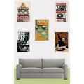 Set of 5-Hip Hop Old School Rap Aesthetic Music Posters Room Posters Vinyl Paper Music Vintage Posters Home Room Art Painting Wall Poster. 