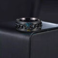 Black Stainless Steel Spinner Chain Ring For Men and Boys. 