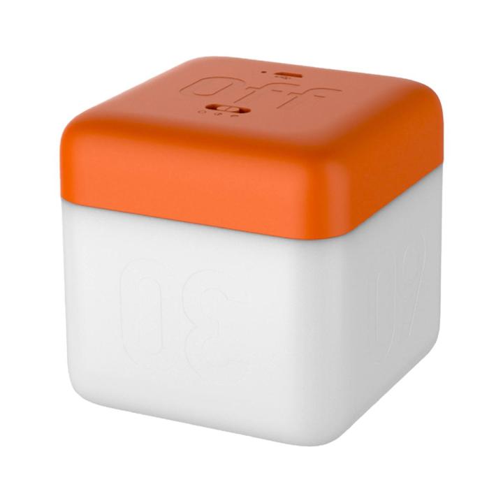 Migeet Flip Nightlight Timer Cube Shaped Rechargeable Night Lamp 2 Light Brightness Decorative Beside Lamp USB Rechargeable 3000K Warm White Nightstand Lamp for Baby Kids Nursery Bedroom Office