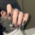 24Pcs Y2k Black Nail Long Ballet Reusable Acrylic Press on Set Nails Dark Coffin Artificial Full Cover False Nail Art Tips. 