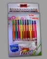 BAHADUR Pack of 12 Bicolor- Trica- COLOR PENCIL -24 Colors 2 in 1- IMPORTED Includes Silver & Gold- Colour- Stationery. 