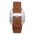Fossil Multifunction Brown Leather Strap Silver Dial Quartz Watch for Gents - BQ2658. 
