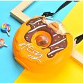 Donut Shape 350ml Silicone Drinking Bottle/water bottle Cute Portable School Kids Water Bottle with Straw /Strap New Design doughnut shape water bottles water bottles in doughnut shape. 