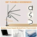 1pc Flexible LED Desk Lamp - Swing Arm Table Light with Clamp, Eye-Caring Gooseneck Task Light, USB Power Cord with Switch, Adjustable Brightness, Energy-Efficient, Space-Saving Design for Home Office - Eid Al-Adha Mubarak Gift Idea. 