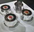 SET OF 4 AT Logo Car Wheel Center Caps Premium Quality 5.72 cm - 2.25 Inches Shining Chrome. 
