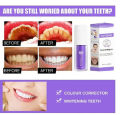Hviqan V34 Purple Color Corrector Toothpaste For Teeth White Brightening Tooth Care Toothpaste Reduce Yellowing 30ml. 