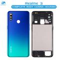 Realme 3 Housing Middle Frame With Side Button and Camera Lens Complete Body Casing Replacement - Blue. 